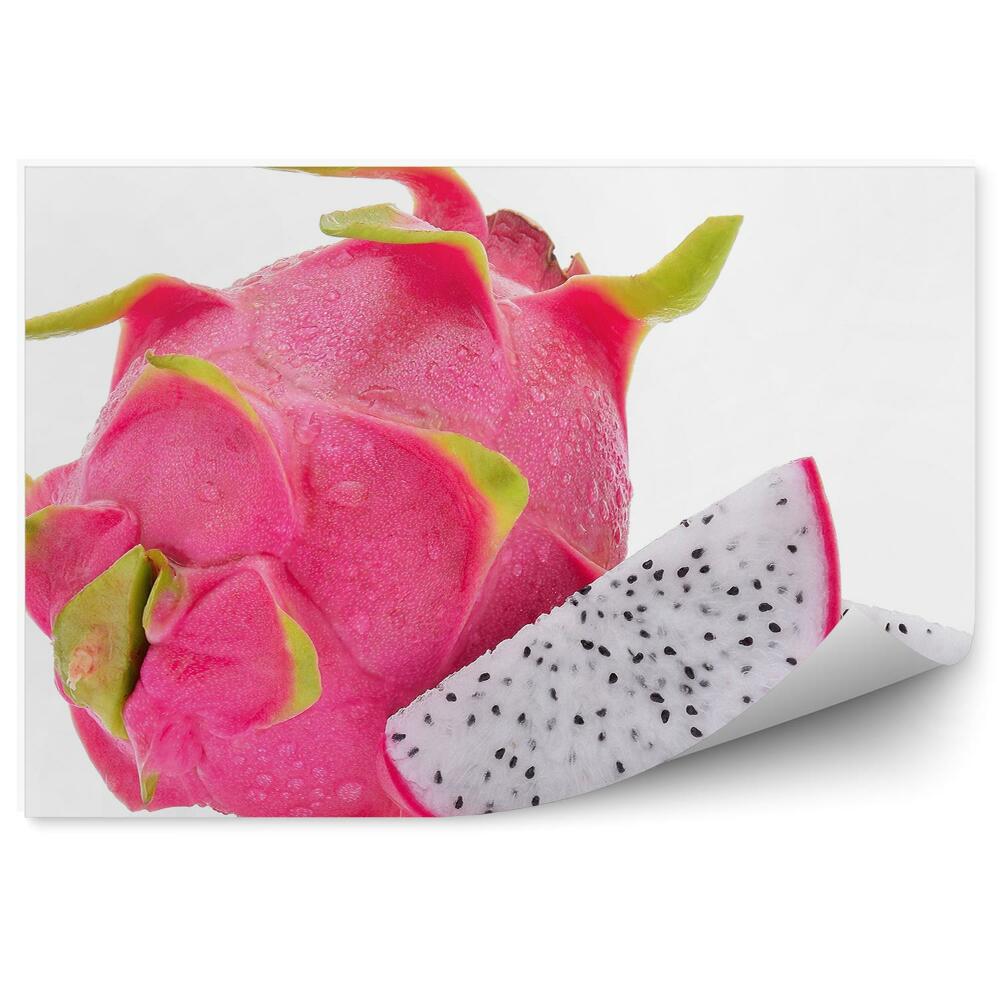 Fototapeta Smoczy owoc pestki kawałek plasterki różowy biały