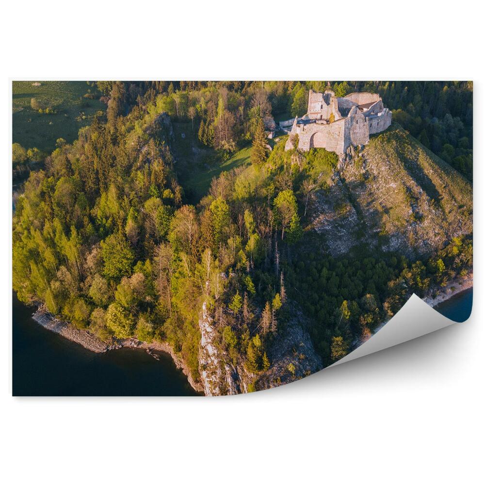 Okleina na ścianę Ruiny zamku czorsztyn jezioro pieniny