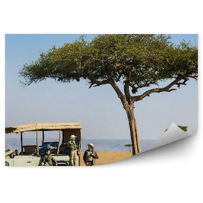 Okleina na ścianę Rodzina safari drzewa trwa