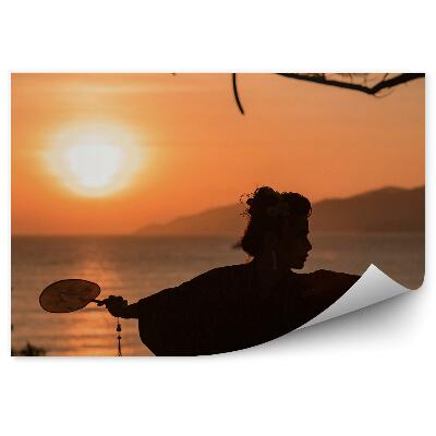 Fotopeta Taniec gejsza kimono kobieta woda natura