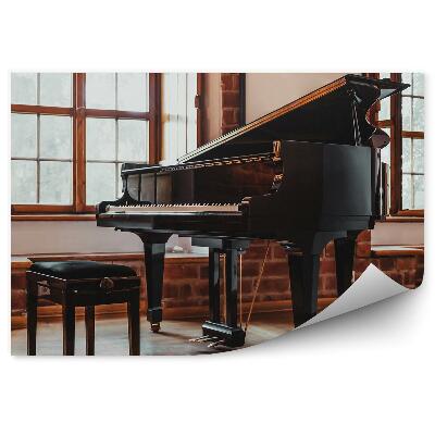 Fototapeta sala koncertowa czarny fortepian okiennice instrument