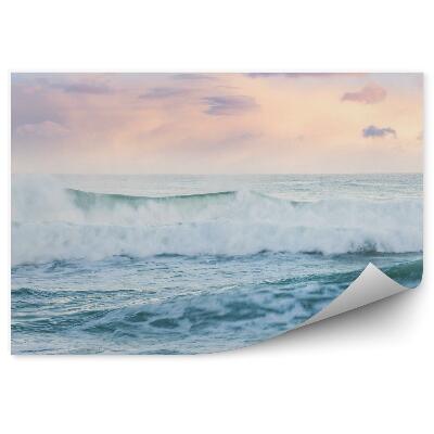 Okleina ścienna Morze fale woda zachód słońca chmury