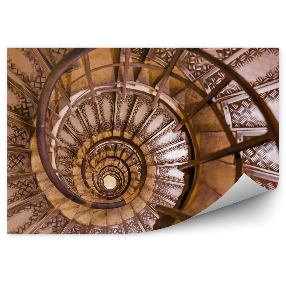 Fototapeta samoprzylepna Spiralne metalowe schody efekt głębi