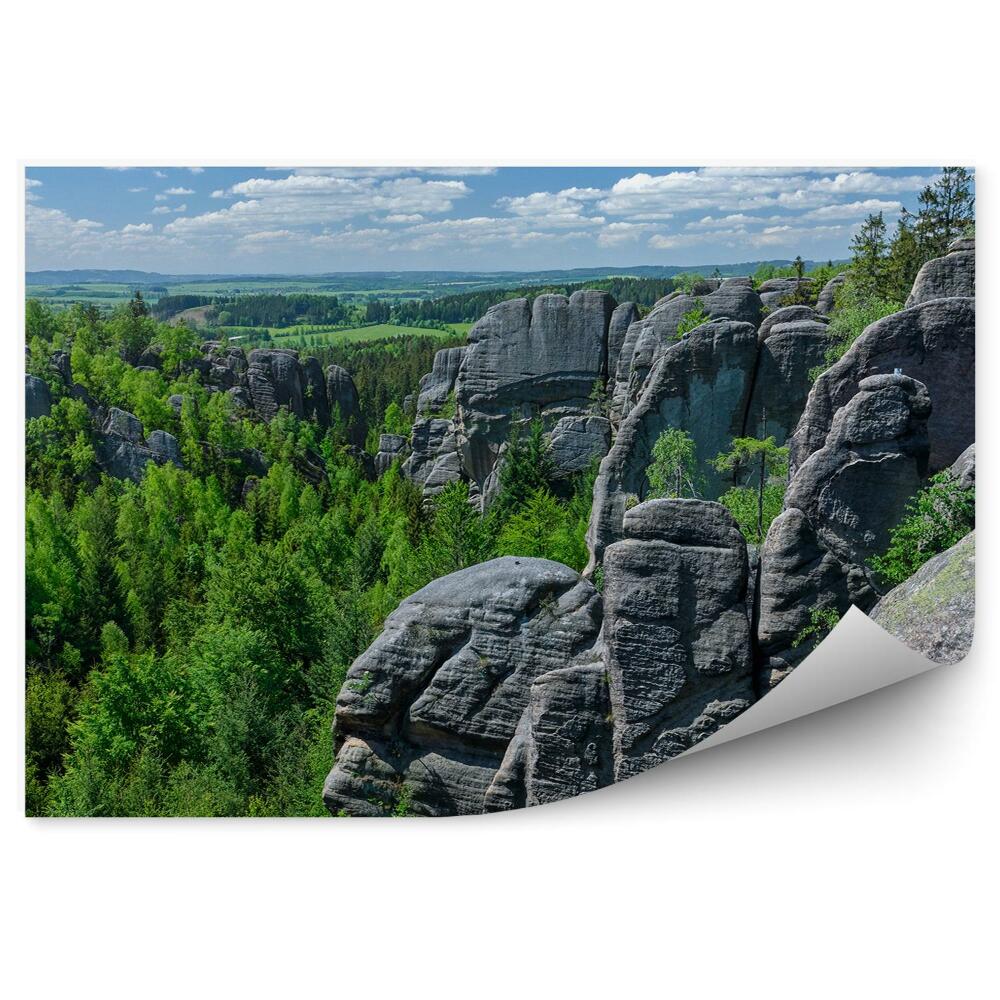 Fototapeta Krajobraz górski skały lasy sudety