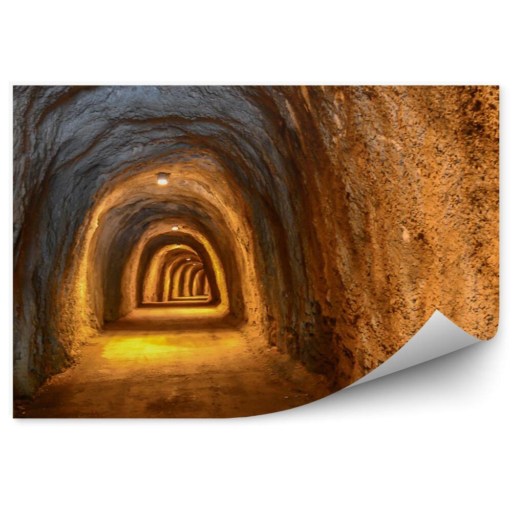 Okleina na ścianę Tunel w skalne światła