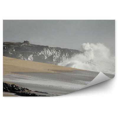 Fototapeta na ścianę Burza na wybrzeżu skały ludzie