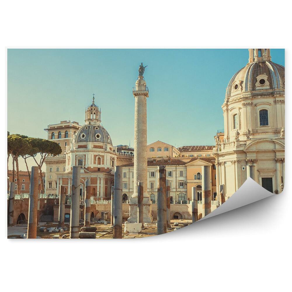 Fototapeta na ścianę Forum Trajana Rzym Włochy drzewa budynki niebo