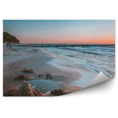 Okleina na ścianę Fale morze piasek brzeg słońce blask