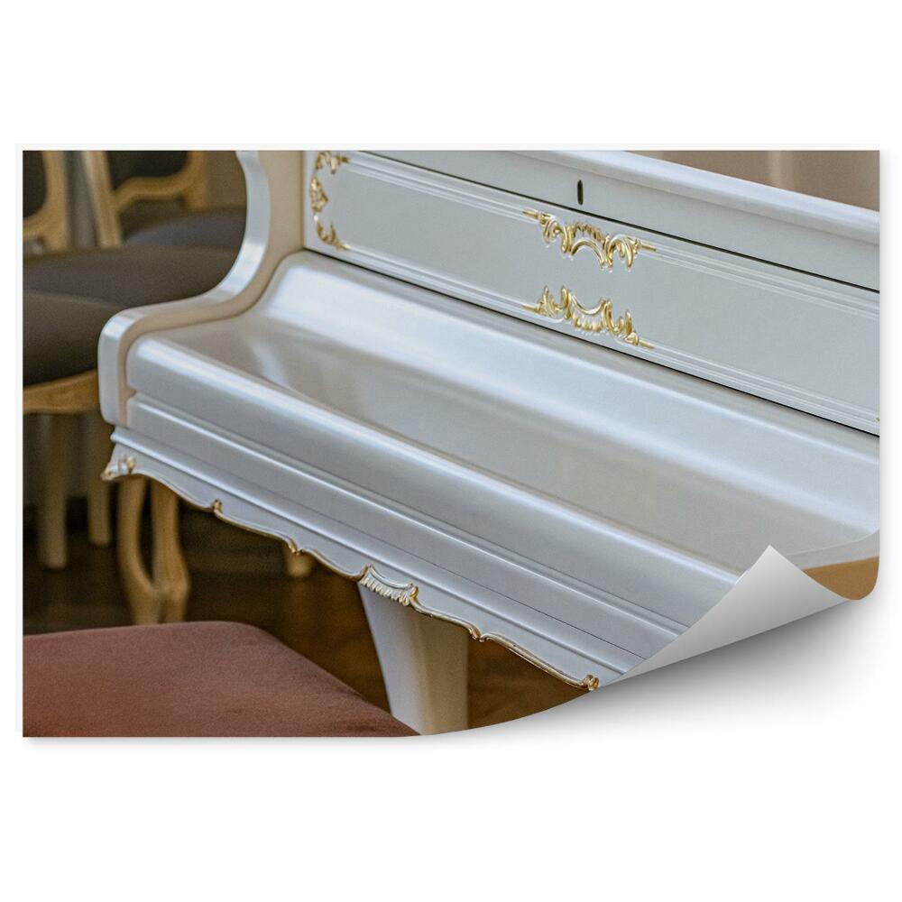 Fototapeta biały fortepian architektura instrument krzesła