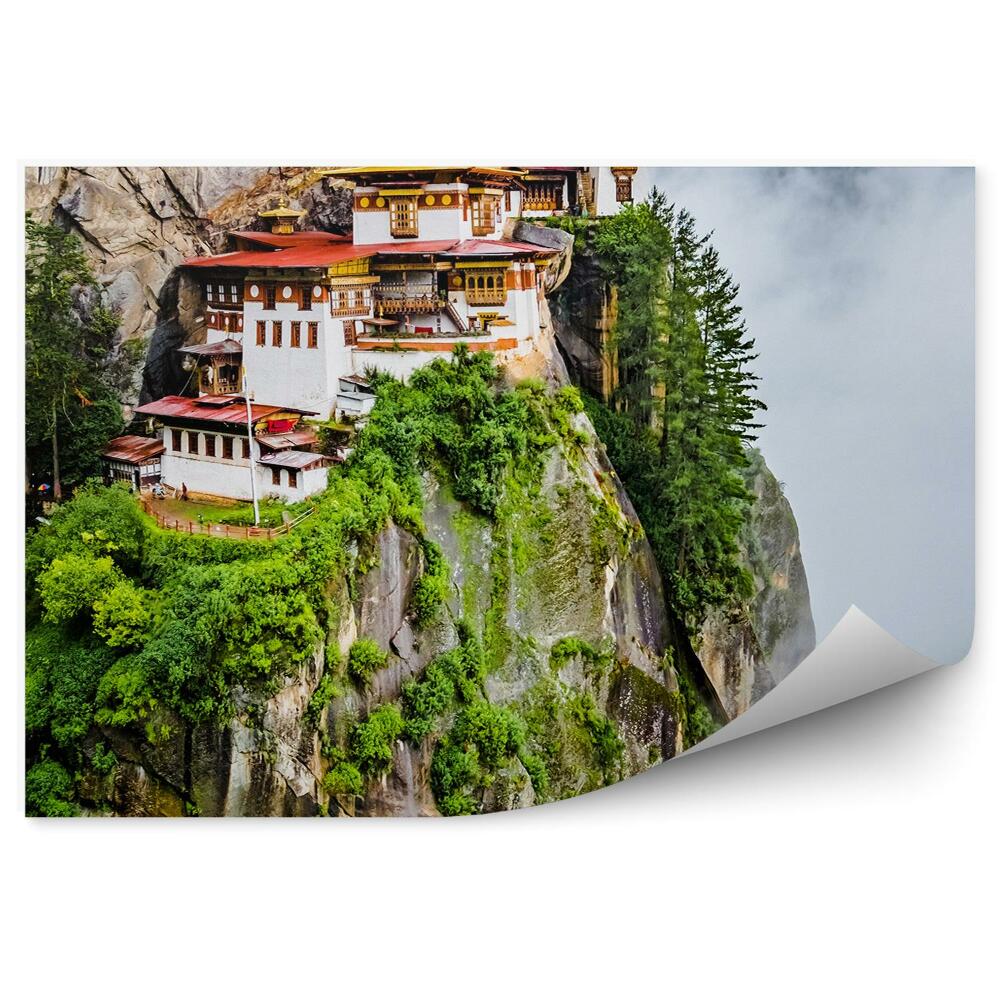 Okleina ścienna Azja klasztor bhutan góra skarpa