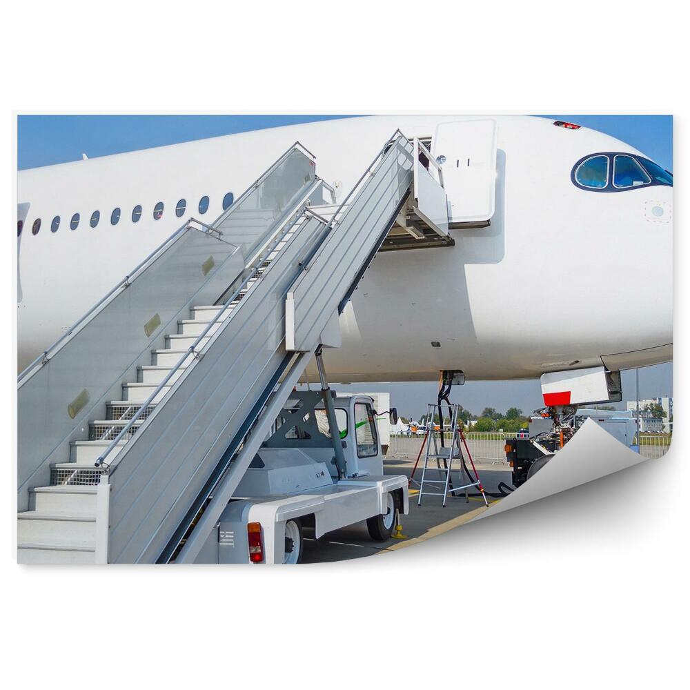 Fotopeta Samolot pasażerski schody do wejścia