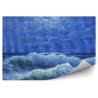 Fototapeta na ścianę Fale na oceanie noc malowane