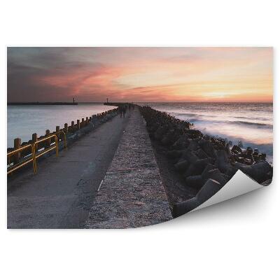 Okleina na ścianę Morze falochron ścieżka pochmurne niebo