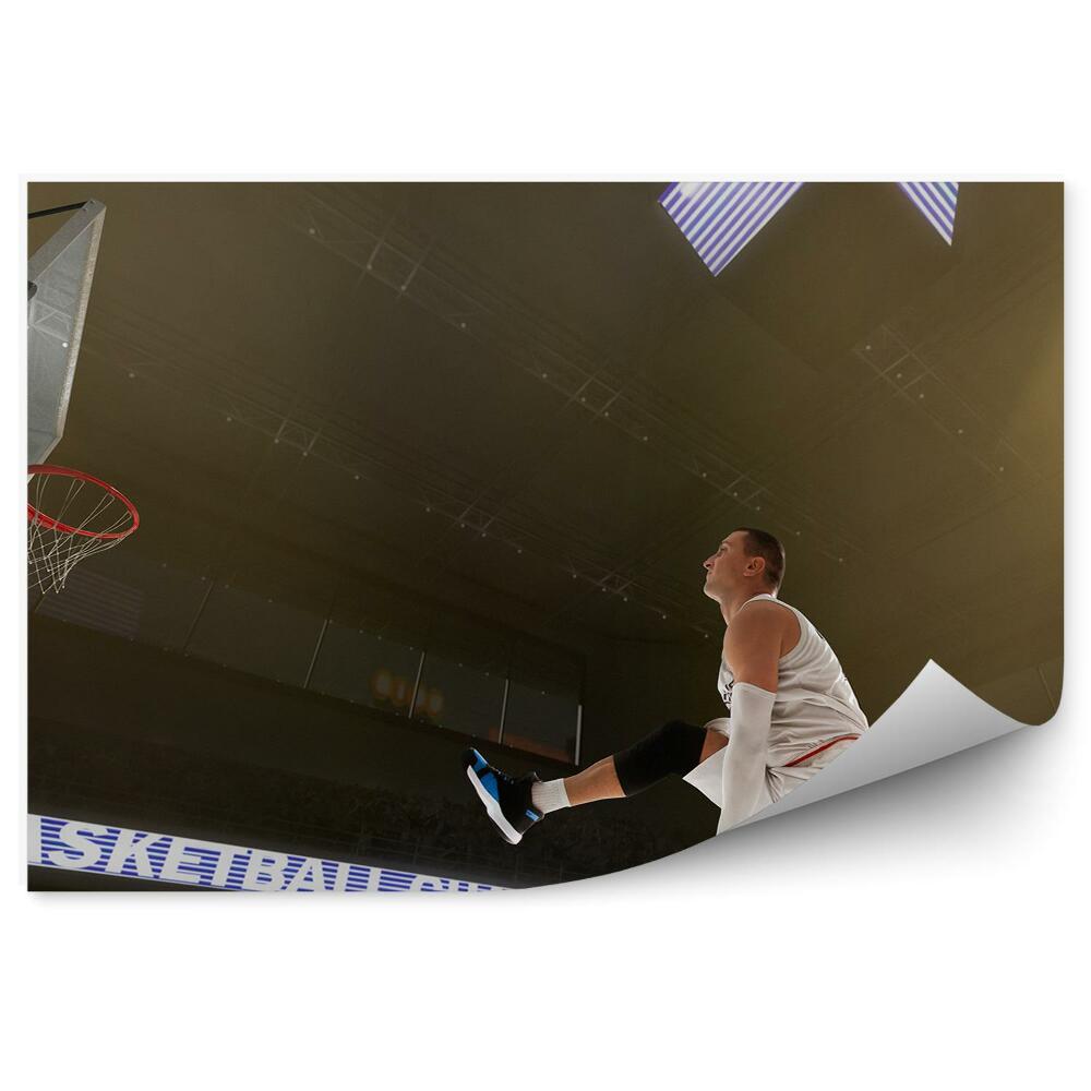 Fototapeta samoprzylepna Koszykarz boisko piłka do koszykówki