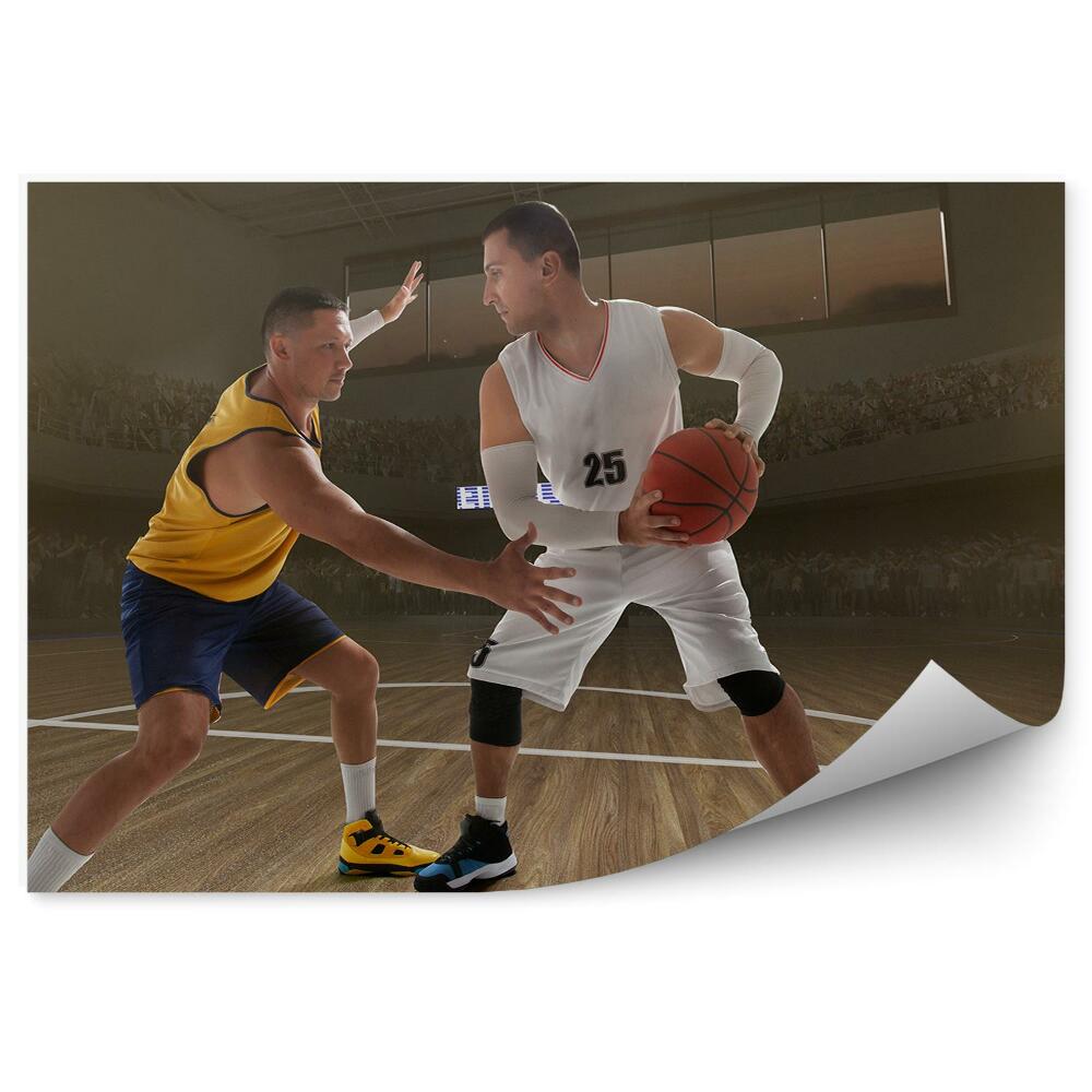Fototapeta samoprzylepna Koszykarze boisko piłka do koszykówki