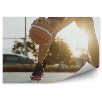 Fototapeta samoprzylepna Samochód piłka do koszykówki trawa boisko