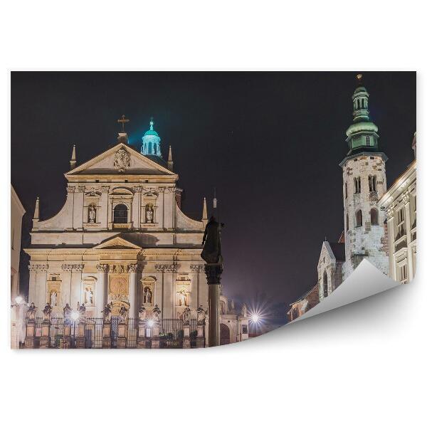 Fototapeta na ścianę kościoły Grodzka Kraków oświetlenie rynek niebo