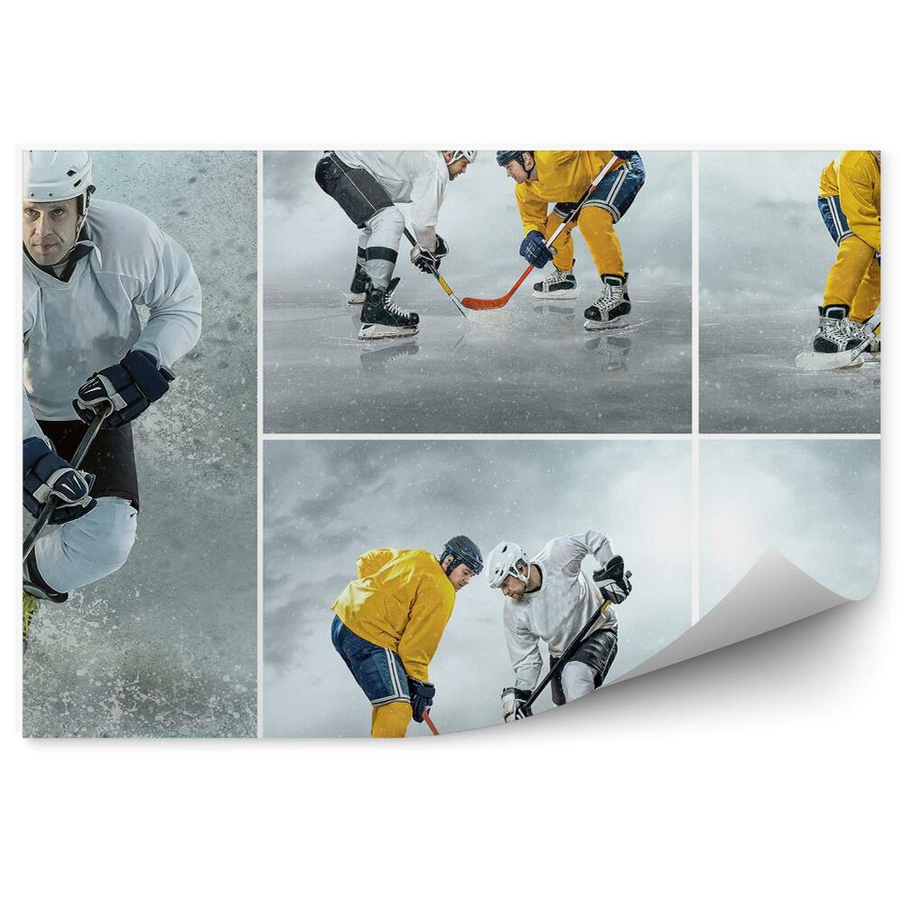 Fototapeta samoprzylepna Kolaż zawodnicy hokej na lodzie