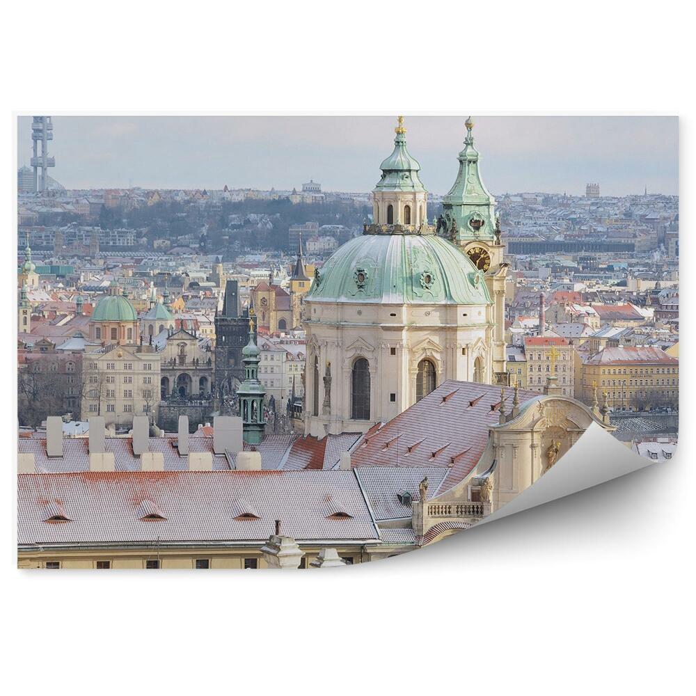 Okleina na ścianę panorama miasta Praga zima