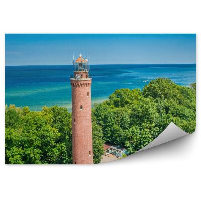 Okleina na ścianę Latarnia morska miasto Hel Polska horyzont