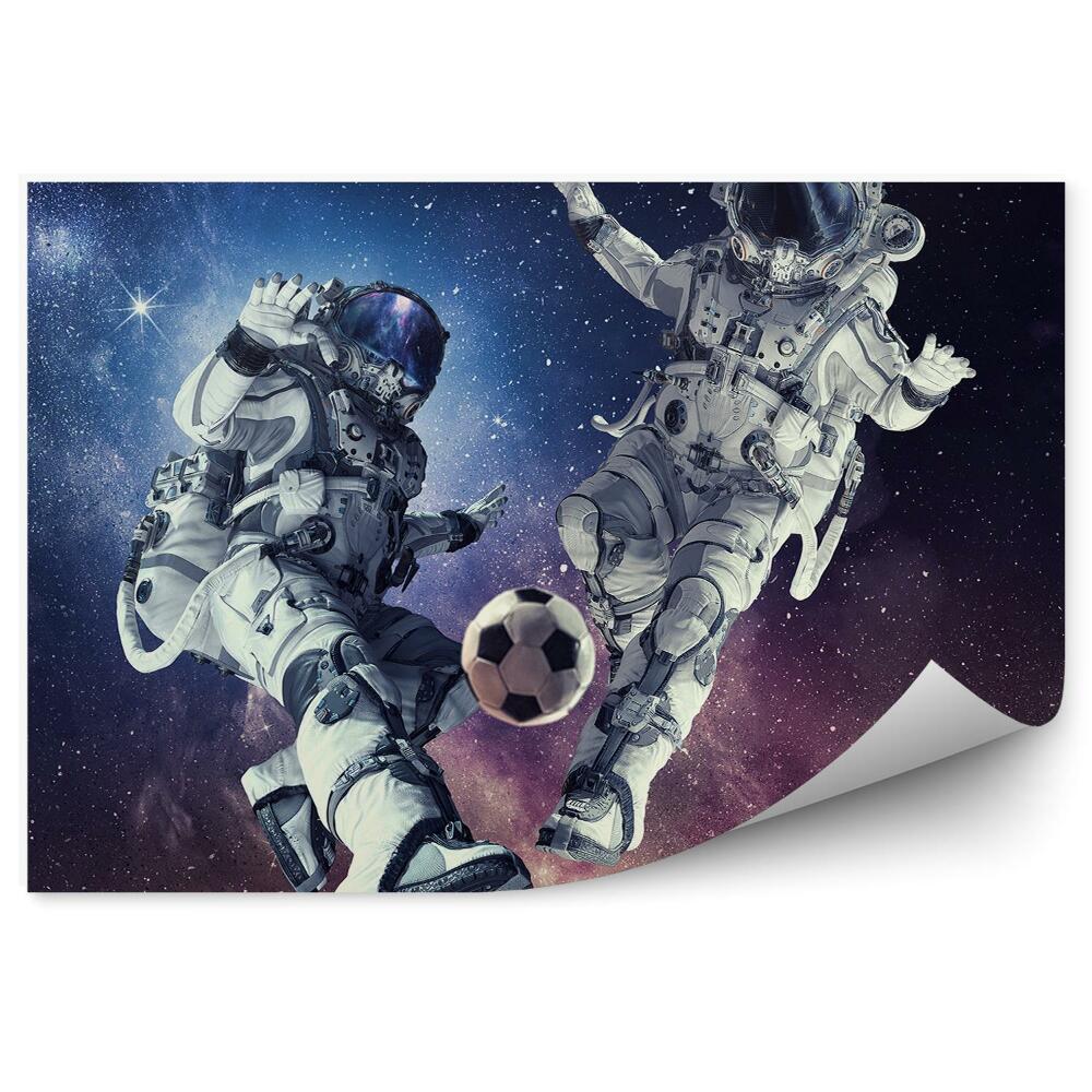 Fototapeta Astronauci piłka nożna niebo gwiazdy przestrzeń kosmiczna
