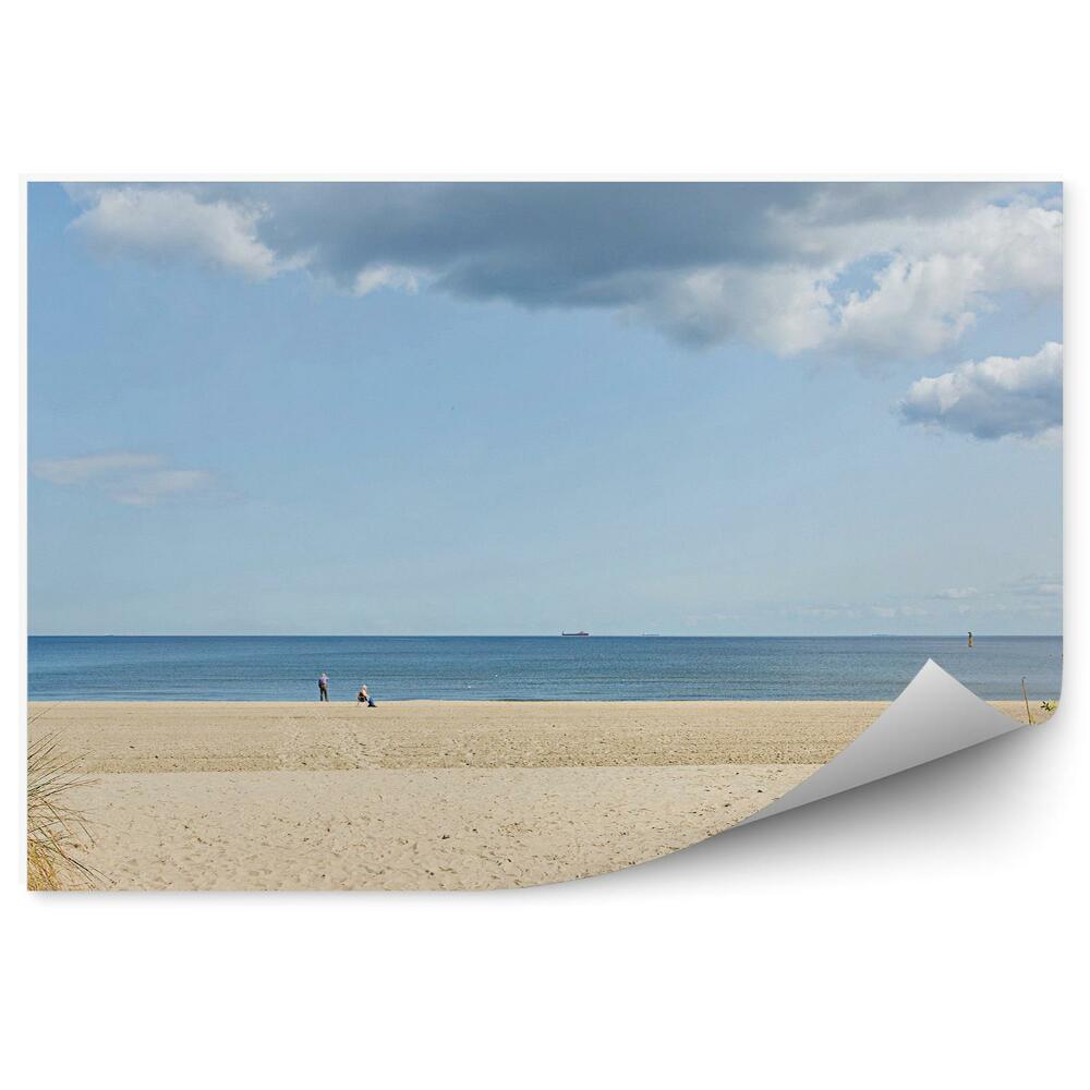 Okleina na ścianę Plaża trawa piasek morze horyzont
