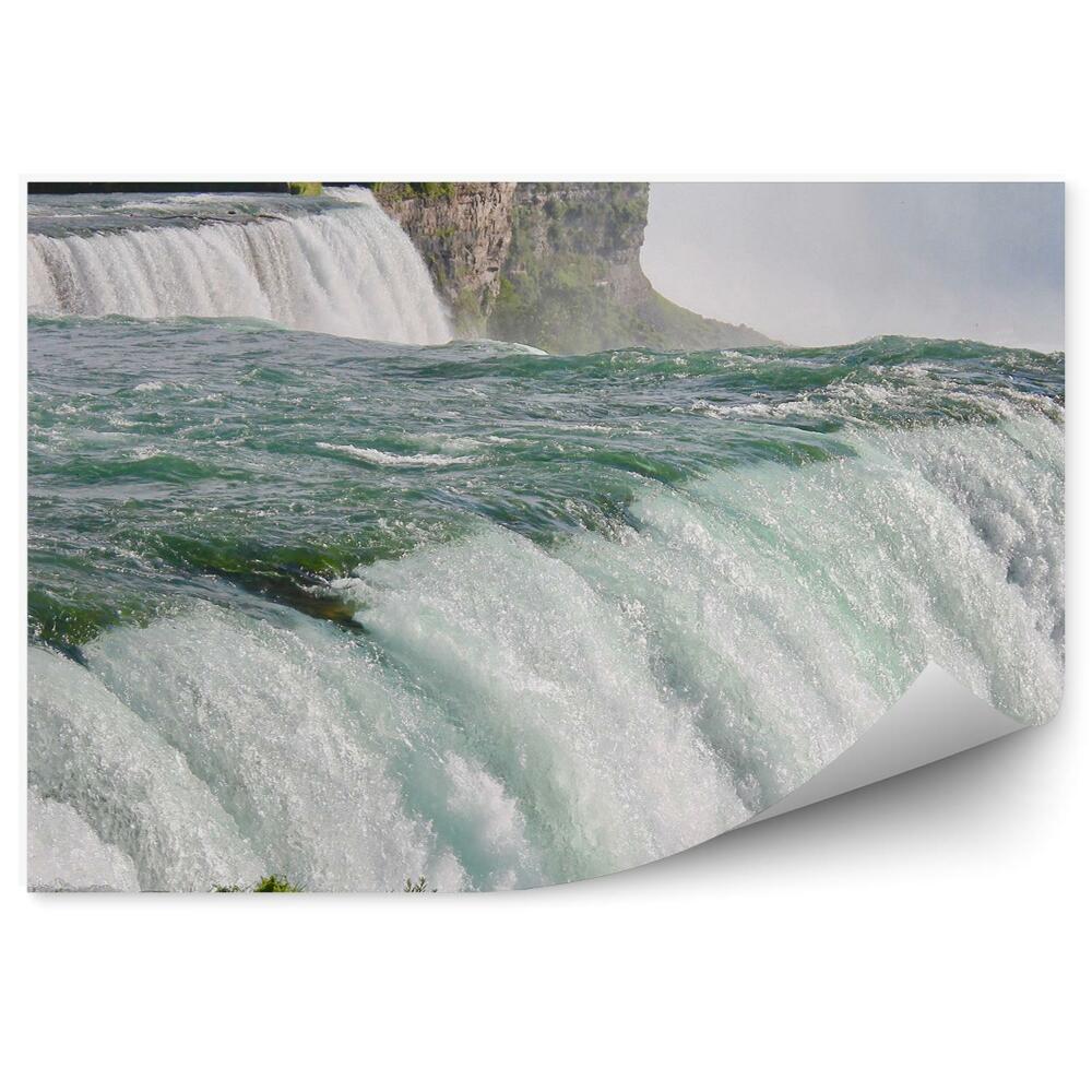 Okleina ścienna wodospad Niagara drzewa rośliny skały