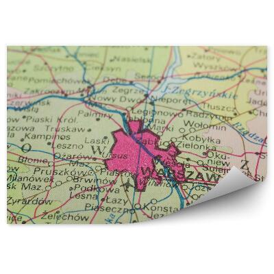 Fototapeta na ścianę Mapa polska warszawa miasta vintage