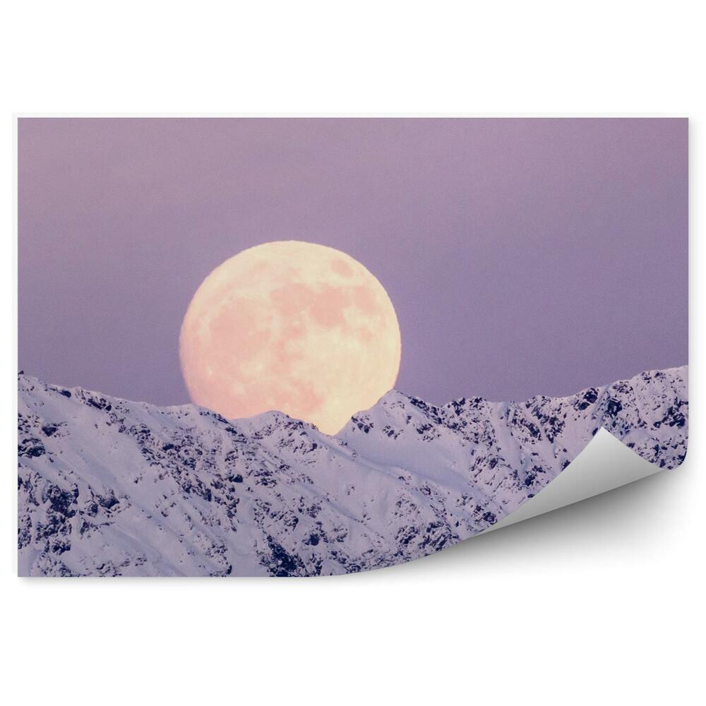 Fototapeta Góry alpy śnieg zima noc księżyc