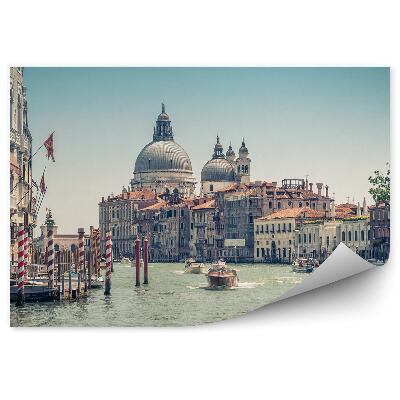 Fototapeta na ścianę Bazylika Santa Maria della Salute Włochy motorówki kanał Grande Wenecja budynki