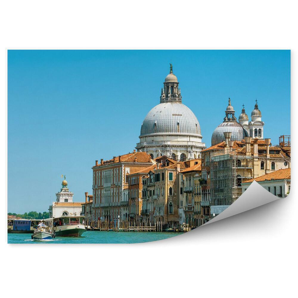 Fototapeta na ścianę Bazylika Santa Maria della Salute Włochy motorówki kanał Grande Wenecja