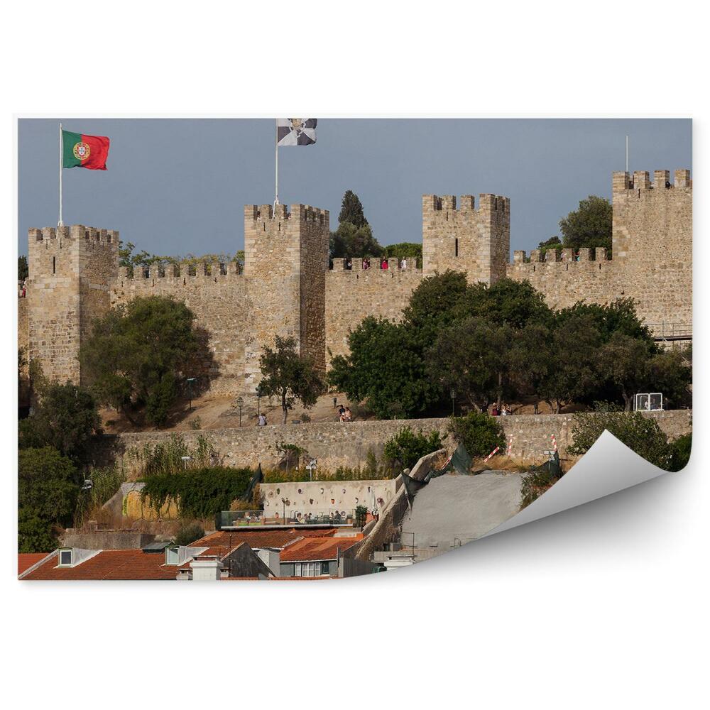 Fototapeta na ścianę Sao Jorge Zamek Lizbona budynki flagi Portugalia