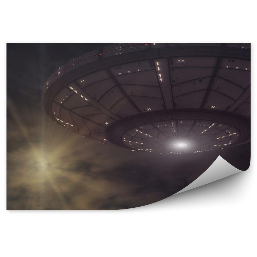 Fototapeta Niebo chmury ufo 3d statek kosmiczny słońce