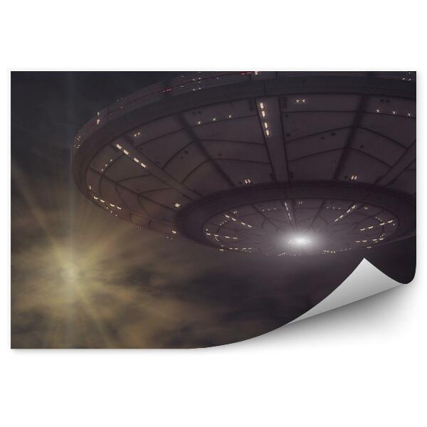 Fototapeta Niebo chmury ufo 3d statek kosmiczny słońce