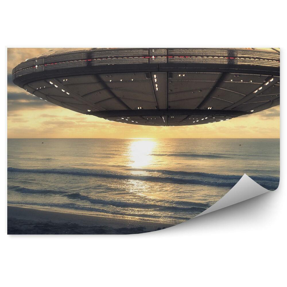 Fototapeta Niebo chmury ufo 3d statek kosmiczny plaża morze niebo chmury zachód słońca