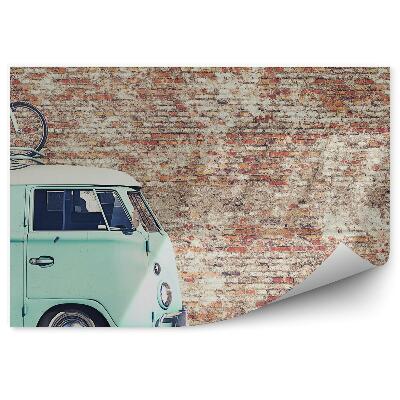 Fototapeta samoprzylepna Ceglana ściana i zielony van