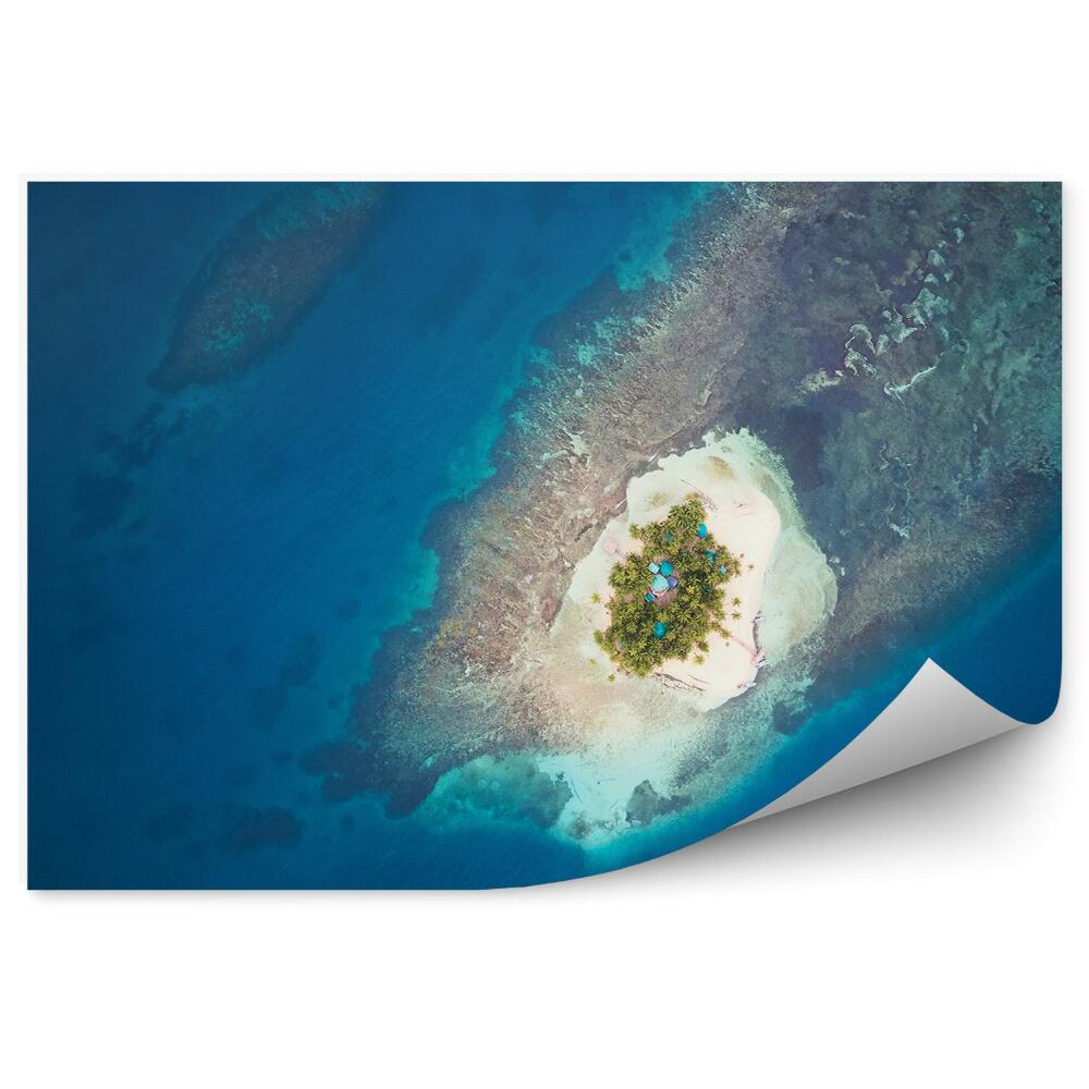 Okleina na ścianę Wyspa na Morzu Karaibskim piasek woda