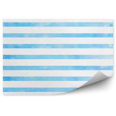 Fototapeta samoprzylepna Białe niebieskie paski poziome abstrakcja chmury wzór