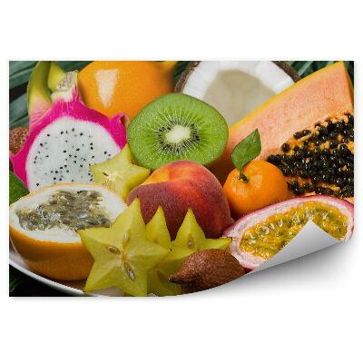 Okleina ścienna Egzotyczne owoce tropikalne liście