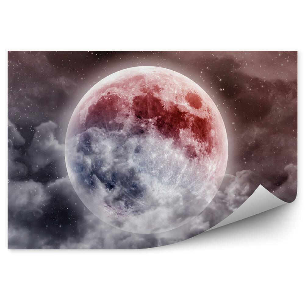 Fototapeta Pełnia księżyca niebo chmury gwiazdy