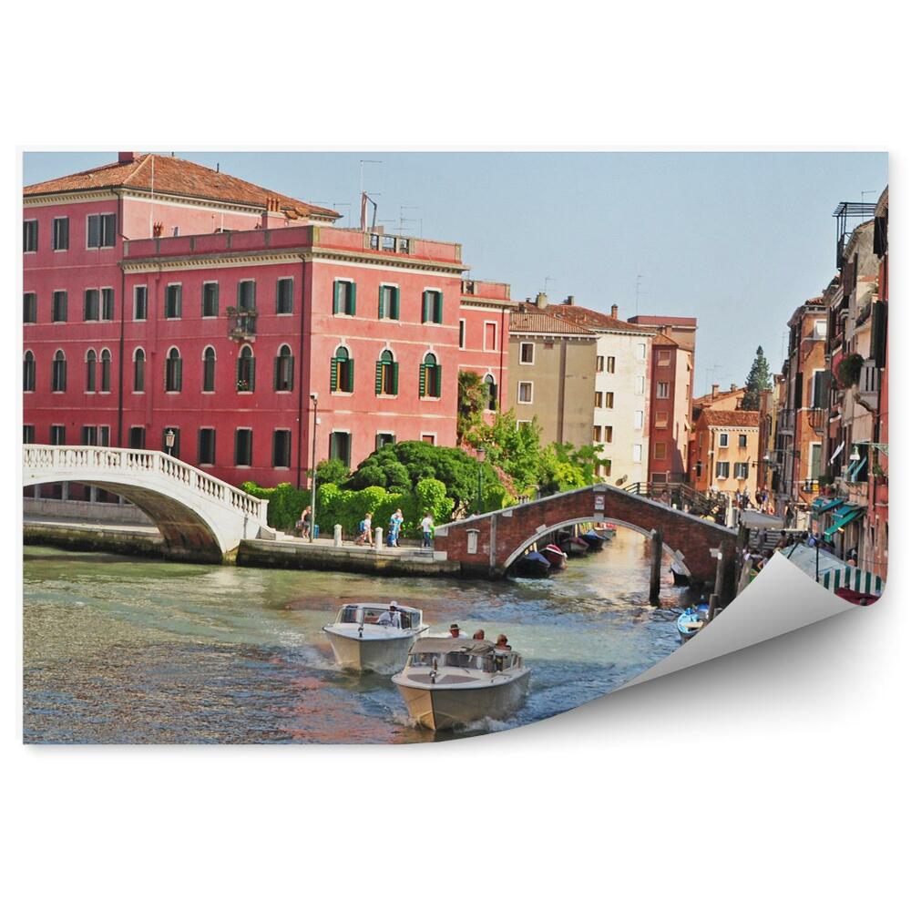 Fototapeta na ścianę budynki mosty motorówki kanał Wenecja Włochy