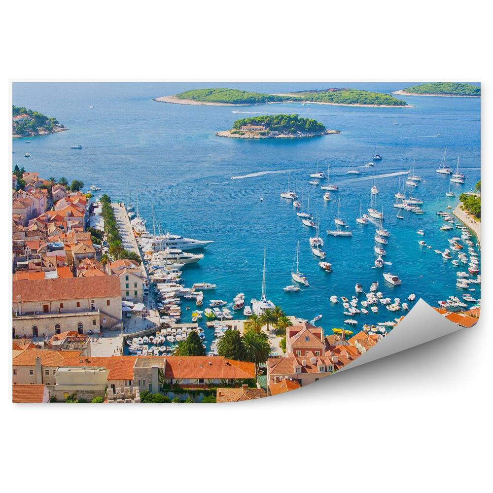 Fototapeta Chorwacja wyspy port widok z lotu ptaka