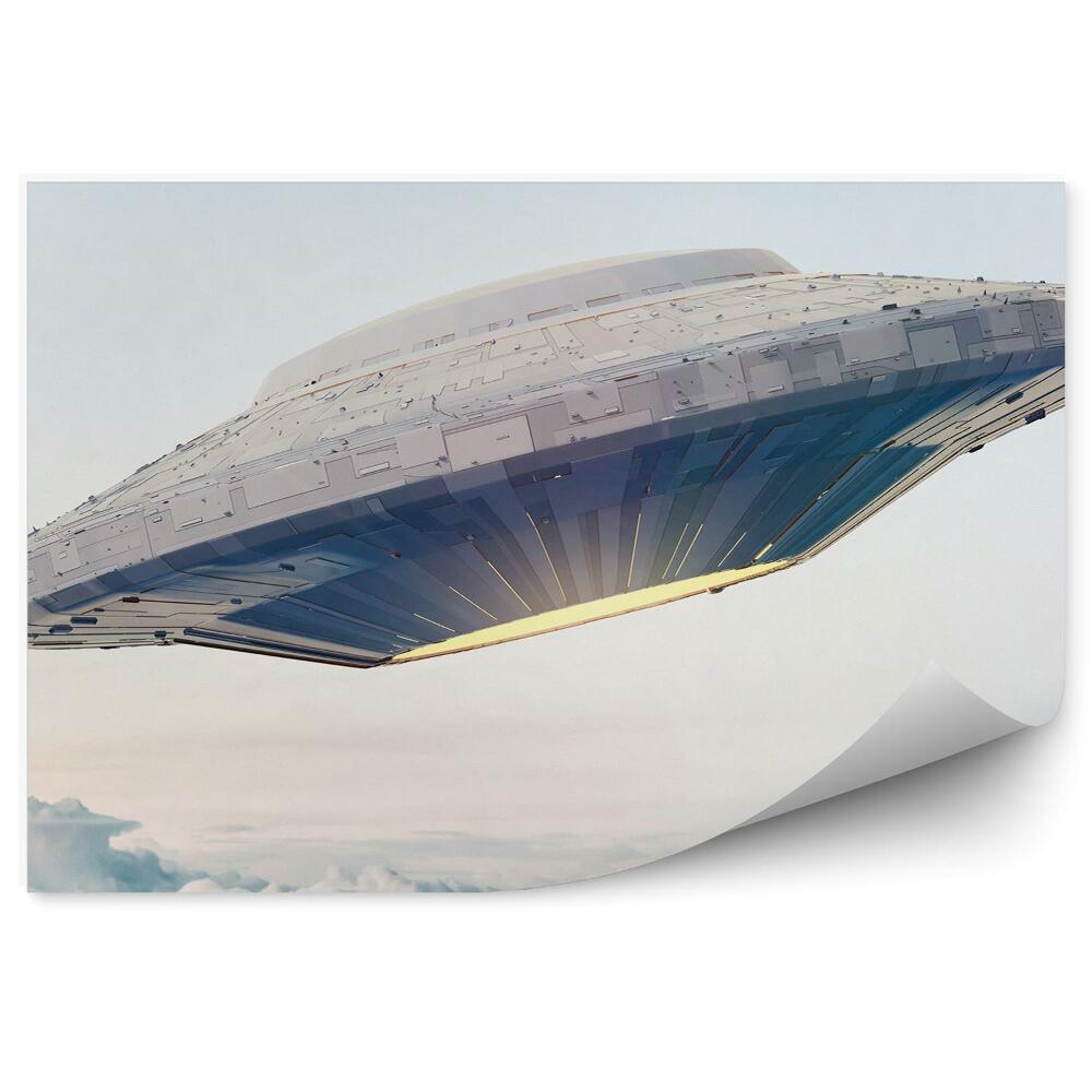Fototapeta Ufo 3d statek kosmiczny niebo chmury