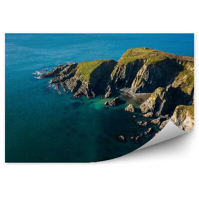 Okleina ścienna Widok z lotu ptaka skały góry morze niebo chmury