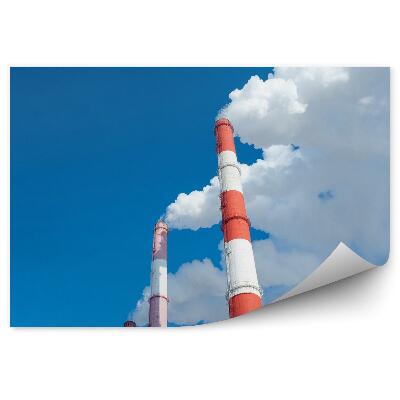 Okleina na ścianę Kominy dym zanieczyszczenie powietrza