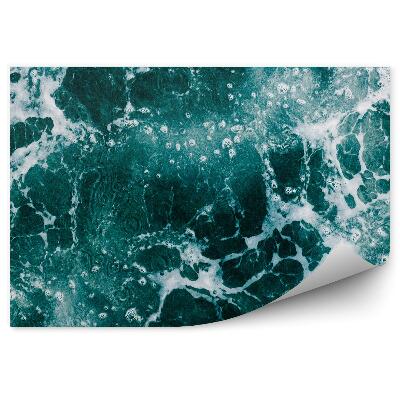 Okleina ścienna Morze fale woda widok z lotu ptaka piana
