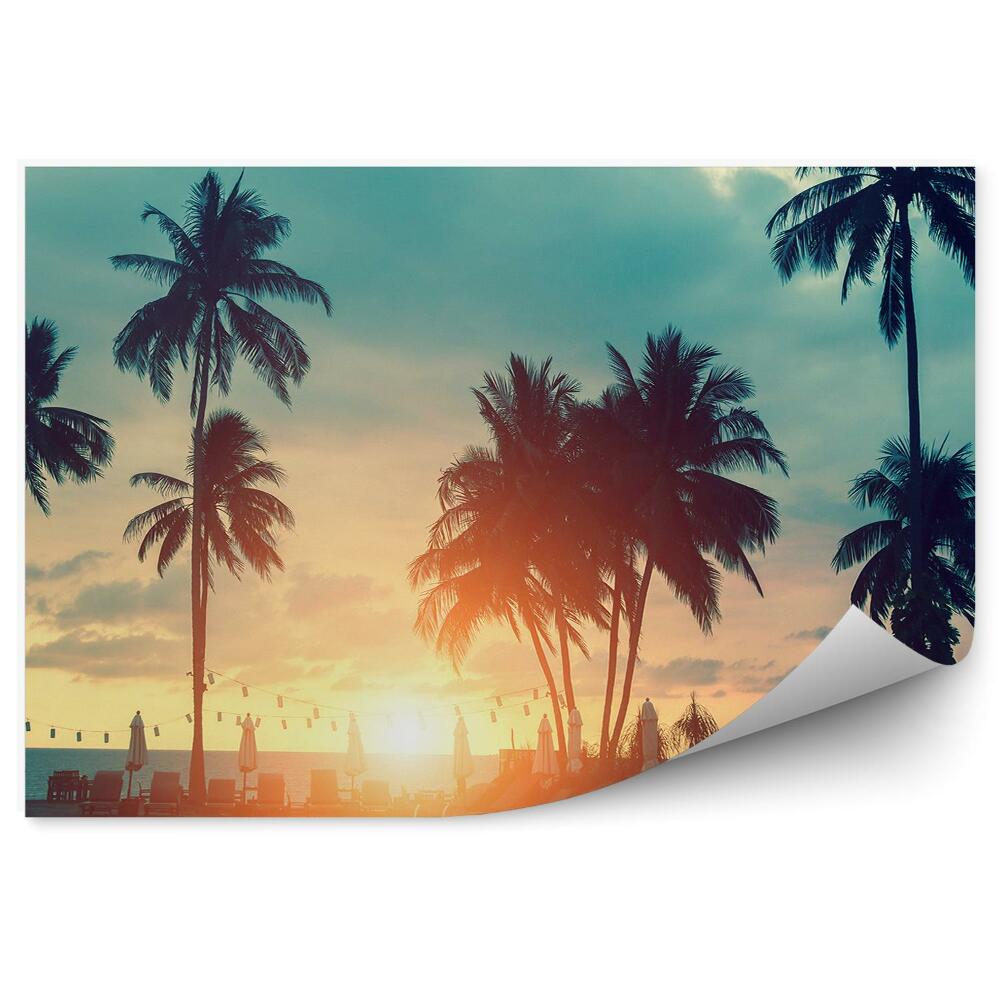 Fototapeta na ścianę Blask słońca tropikalna plaża palmy