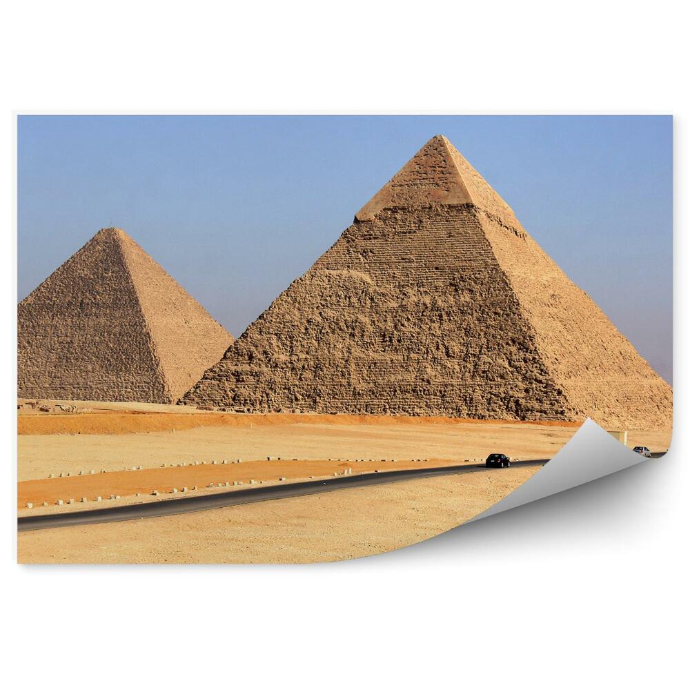 Fototapeta samoprzylepna Giza piramidy droga miasto