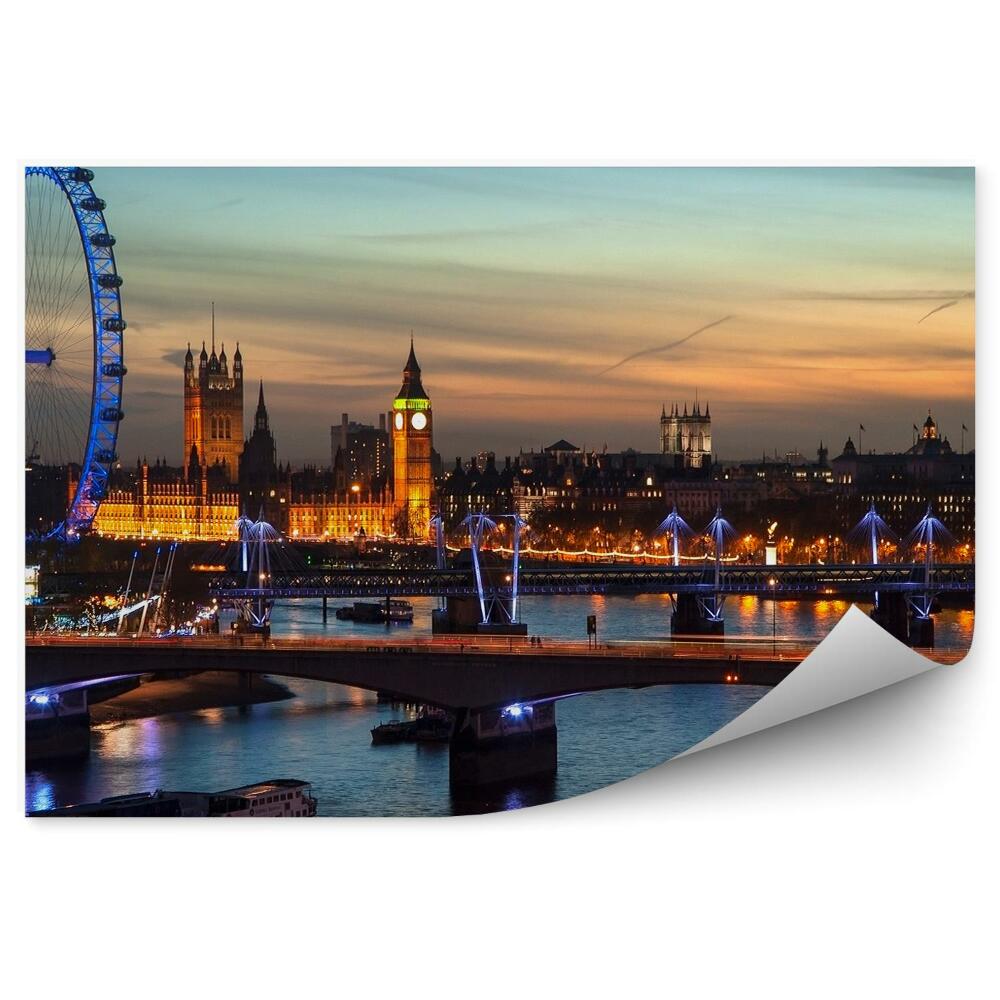 Fototapeta panorama miasta Londyn nocą