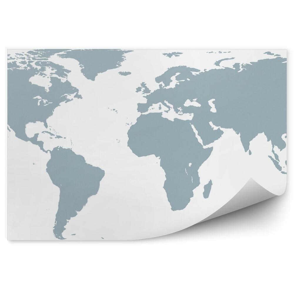 Fototapeta na ścianę Mapa świata szara na białym tle